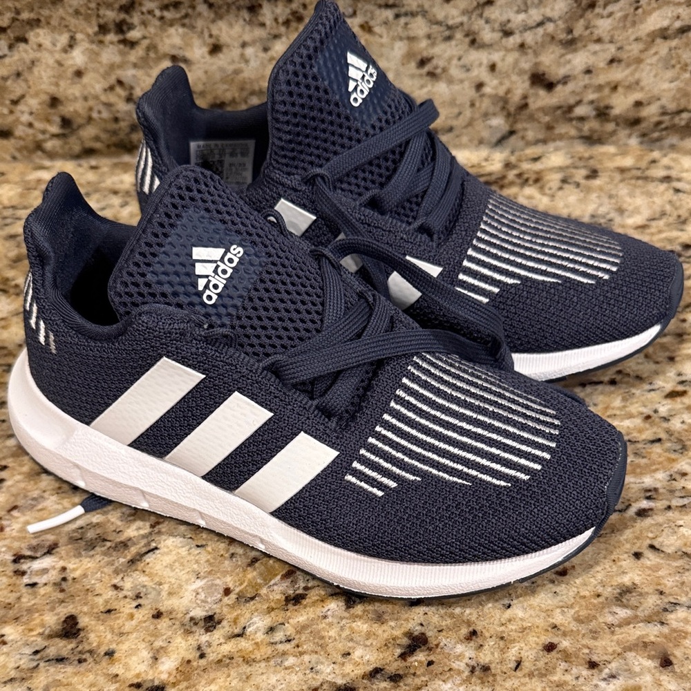 Adidas Kids Dark Blue and White Sneakers